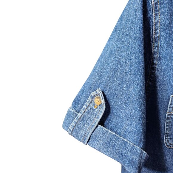 Jones New York Sport Denim Short-Sleeve Button-Down Shirt Dress - Picture 3 of 6
